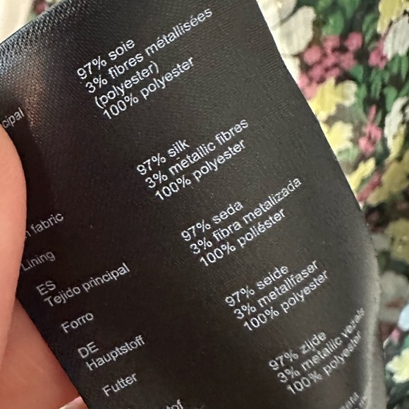 MAJE Rullina Floral Ruffle Metallic Dress/SZ medium - Picture 5 of 8